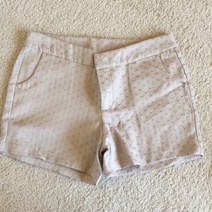 Tan hexagon pattern shorts
